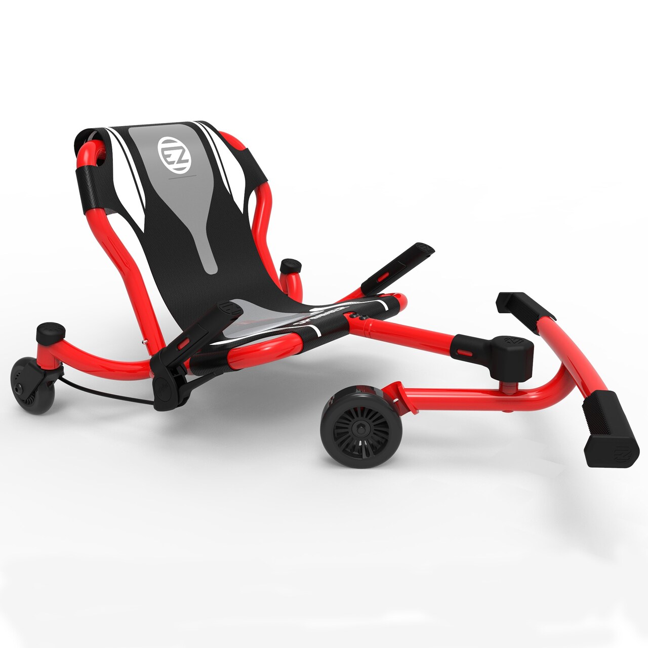 EzyRoller: Spinner - Bravo Red - Ride-On Scooter, Cambering Motion, 360 Degree Turns, Pedal Free Cart, Extendable Frame, 154lb Cap, Kids-Teens Ages 4+